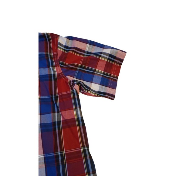 Ecko Unlimited Men Short Sleeve Button-up Red White Blue Plaid Shirt  Size Large - Picture 6 of 16